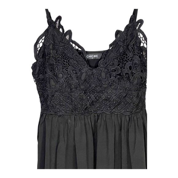 Sexy Contrast Lace V-Neck Cami Top Spaghetti Strap Tank V Neck Black Size Small - Picture 7 of 12